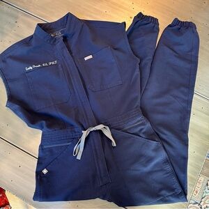 Figs Navy Catarina Scrubsuit Jumpsuit Scrubs size XS